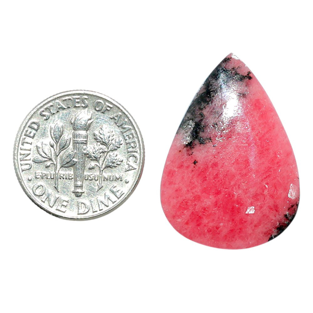 Rhodonite 19x26.7x4 mm Pear Shape Polished Gemstone LS50-08001