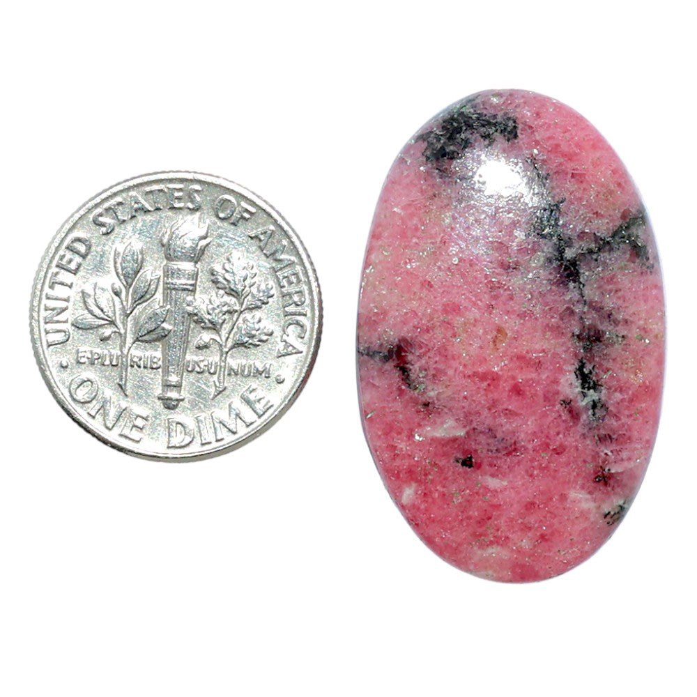 Rhodonite 19x30.25x6 mm Oval Shape Polished Gemstone LS50-08002