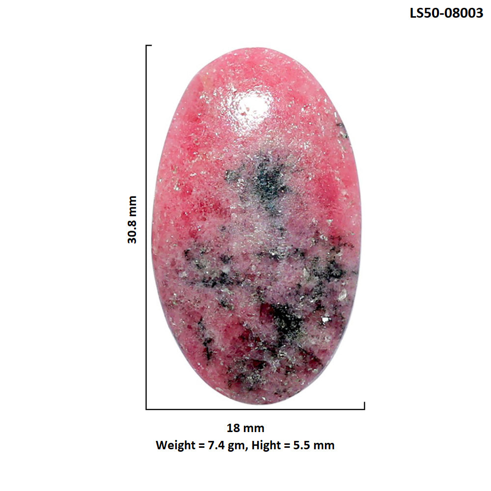 Rhodonite 18x30.8x5.5 mm Oval Shape Polished Gemstone LS50-08003