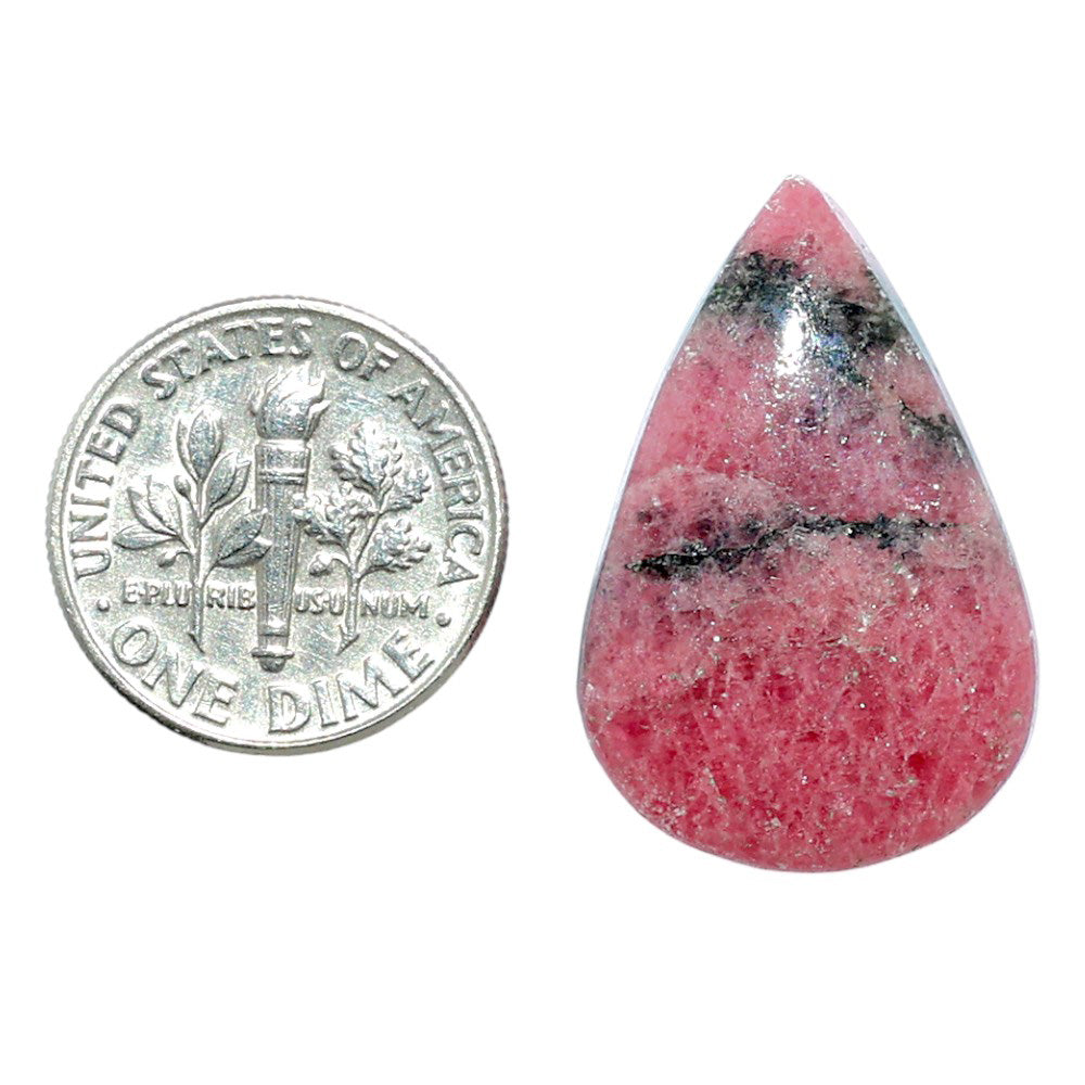 Rhodonite 17.8x27x5.8 mm Pear Shape Polished Gemstone LS50-08004