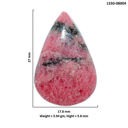 Rhodonite 17.8x27x5.8 mm Pear Shape Polished Gemstone LS50-08004