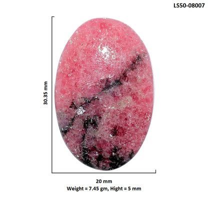 Rhodonite 20x30.35x5 mm Oval Shape Polished Gemstone LS50-08007