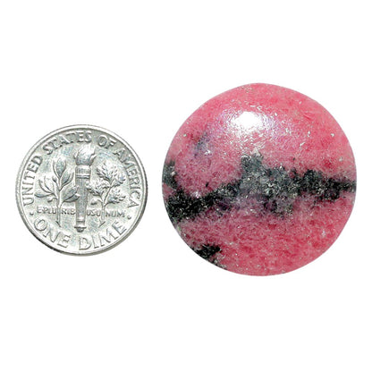 Rhodonite 26.2x26.2x5 mm Round Shape Polished Gemstone LS50-08009