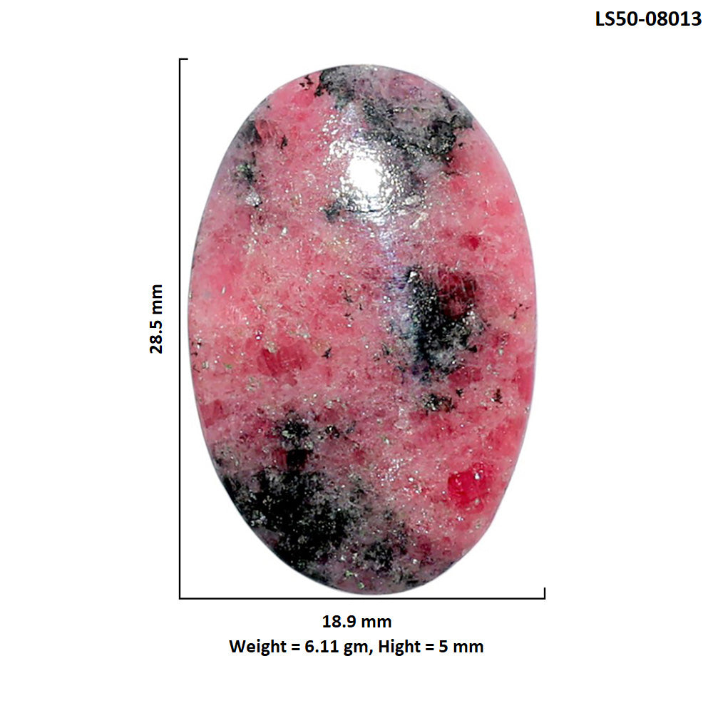 Rhodonite 18.9x28.5x5 mm Oval Shape Polished Gemstone LS50-08013