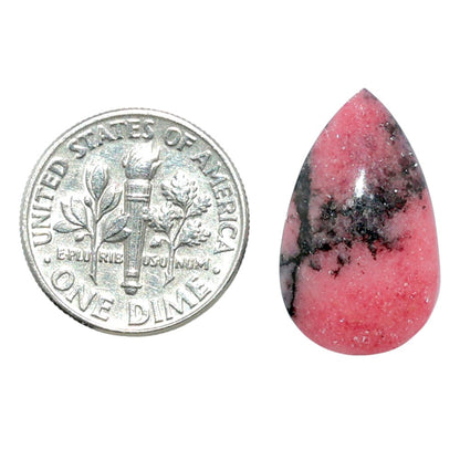 Rhodonite 12.5x21x5 mm Pear Shape Polished Gemstone LS50-08018
