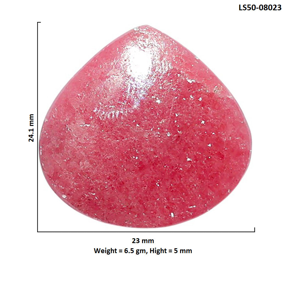 Rhodonite 23x24.1x5 mm Heart Shape Polished Gemstone LS50-08023
