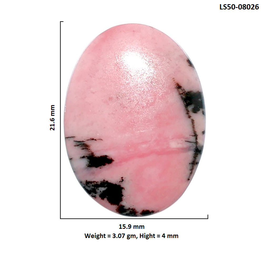Rhodonite 15.9x21.6x4 mm Oval Shape Polished Gemstone LS50-08026
