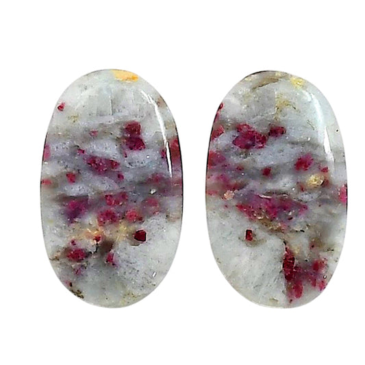 Cinnabar Pair 14.1x23.4x4.3 mm Oval Shape Polished Gemstone LS51-06745