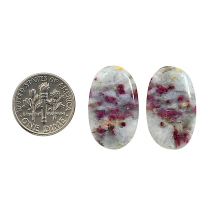 Cinnabar Pair 14.1x23.4x4.3 mm Oval Shape Polished Gemstone LS51-06745