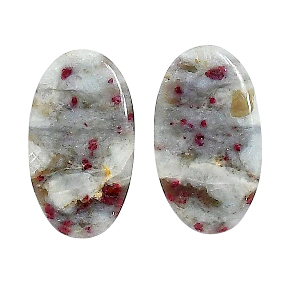Cinnabar Pair 13x23x4.3 mm Oval Shape Polished Gemstone LS51-06746