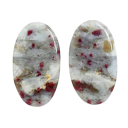 Cinnabar Pair 13x23x4.3 mm Oval Shape Polished Gemstone LS51-06746
