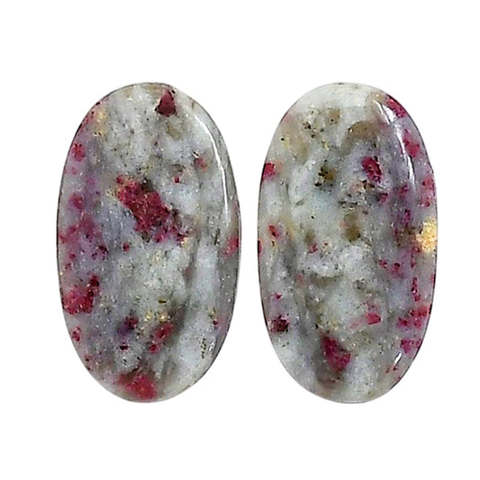 Cinnabar Pair 12.7x22.3x4.5 mm Oval Shape Polished Gemstone LS51-06747