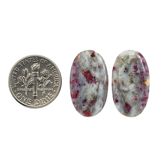 Cinnabar Pair 12.7x22.3x4.5 mm Oval Shape Polished Gemstone LS51-06747