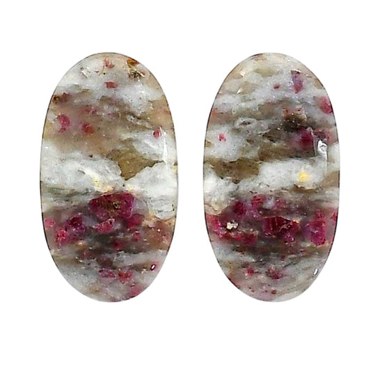 Cinnabar Pair 13.1x23.6x4.5 mm Oval Shape Polished Gemstone LS51-06748