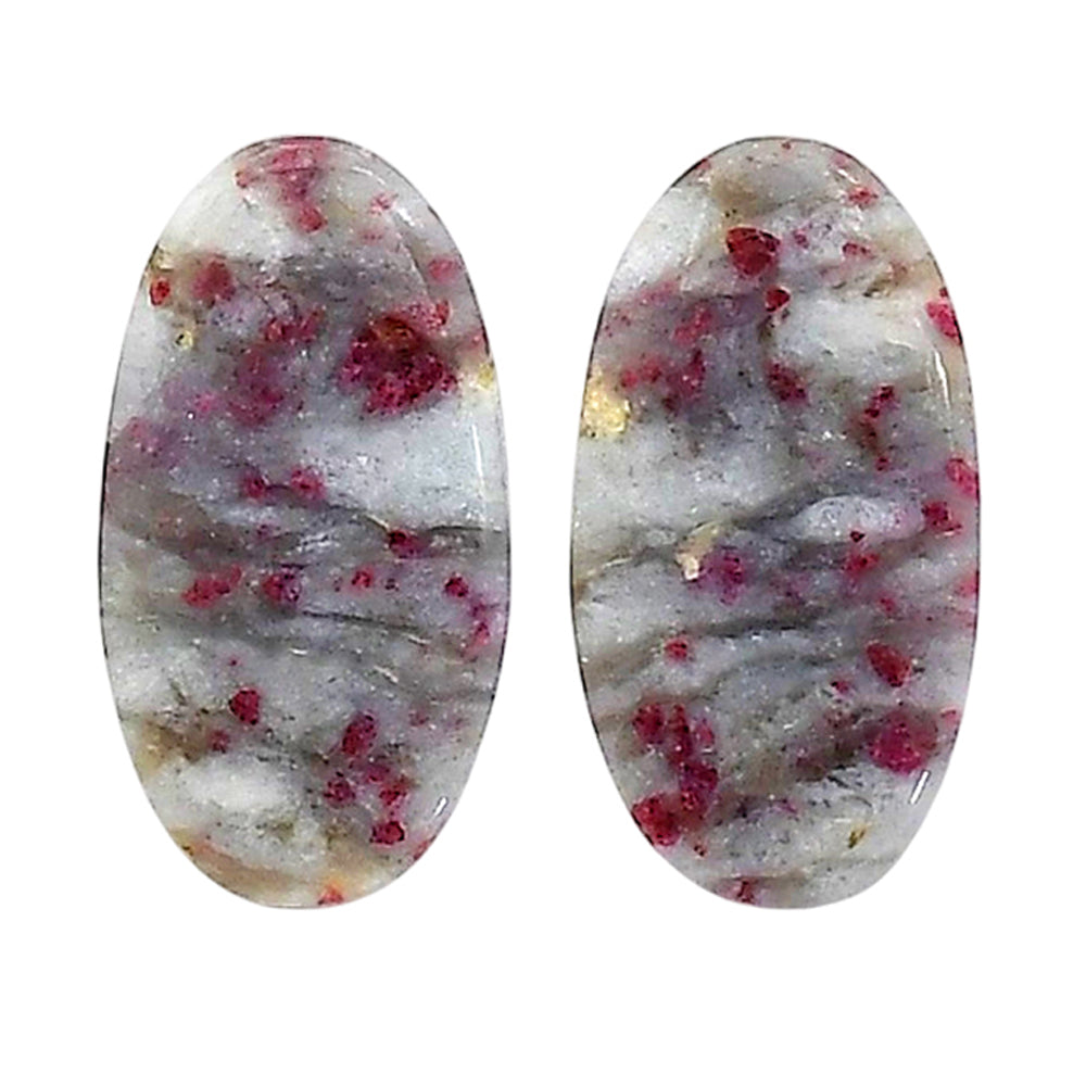 Cinnabar Pair 13.4x24.8x4.3 mm Oval Shape Polished Gemstone LS51-06749