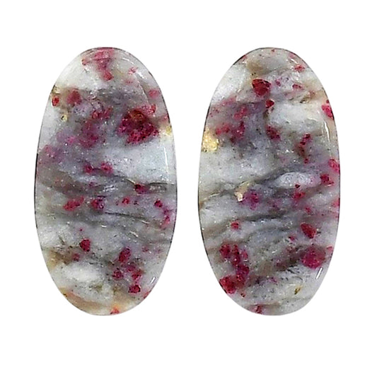 Cinnabar Pair 13.4x24.8x4.3 mm Oval Shape Polished Gemstone LS51-06749