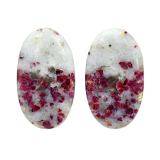 Cinnabar Pair 14x23.9x4.5 mm Oval Shape Polished Gemstone LS51-06750