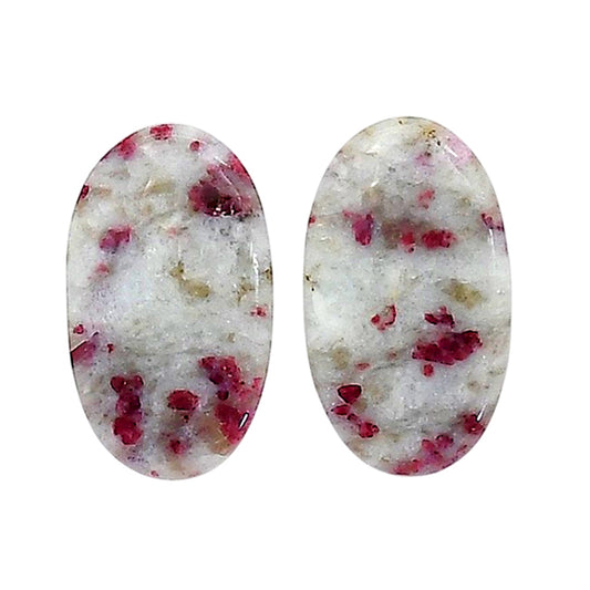 Cinnabar Pair 14x23.7x4.3 mm Oval Shape Polished Gemstone LS51-06751