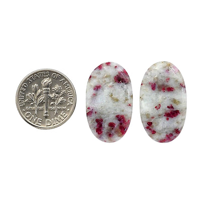 Cinnabar Pair 14x23.7x4.3 mm Oval Shape Polished Gemstone LS51-06751