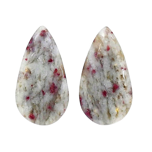 Cinnabar Pair 13.2x24.2x3.7 mm Pear Shape Polished Gemstone LS51-06752