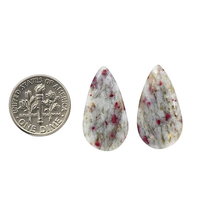Cinnabar Pair 13.2x24.2x3.7 mm Pear Shape Polished Gemstone LS51-06752