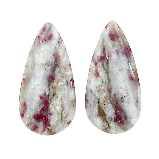 Cinnabar Pair 14.3x28.1x4.5 mm Pear Shape Polished Gemstone LS51-06753