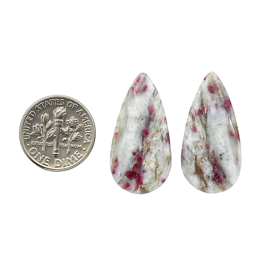 Cinnabar Pair 14.3x28.1x4.5 mm Pear Shape Polished Gemstone LS51-06753