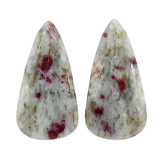 Cinnabar Pair 13.3x25.6x4.7 mm Pear Shape Polished Gemstone LS51-06754