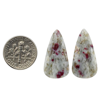 Cinnabar Pair 13.3x25.6x4.7 mm Pear Shape Polished Gemstone LS51-06754