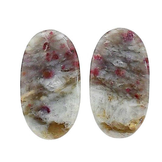 Cinnabar Pair 13x23.5x3.5 mm Oval Shape Polished Gemstone LS51-06755