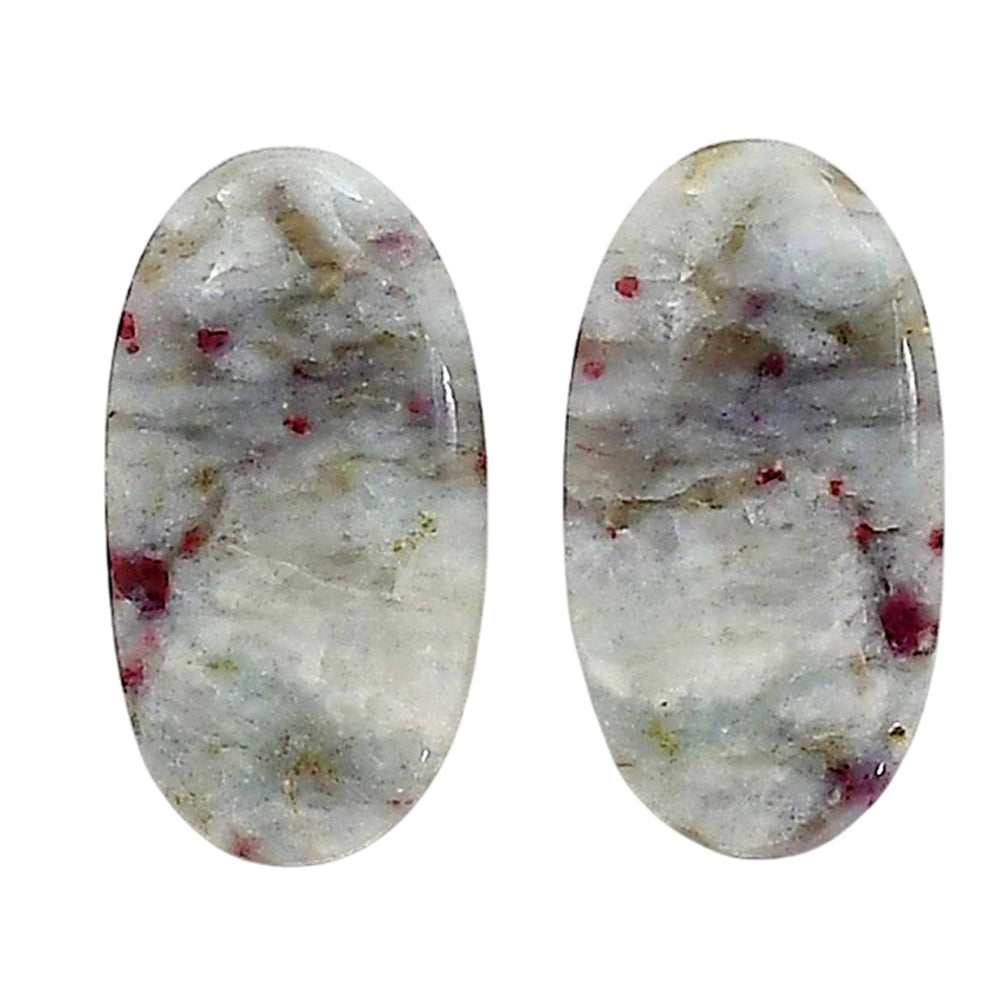 Cinnabar Pair 13x14.15x4.5 mm Oval Shape Polished Gemstone LS51-06756