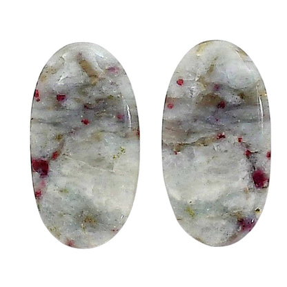 Cinnabar Pair 13x14.15x4.5 mm Oval Shape Polished Gemstone LS51-06756
