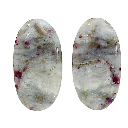 Cinnabar Pair 13x14.15x4.5 mm Oval Shape Polished Gemstone LS51-06756