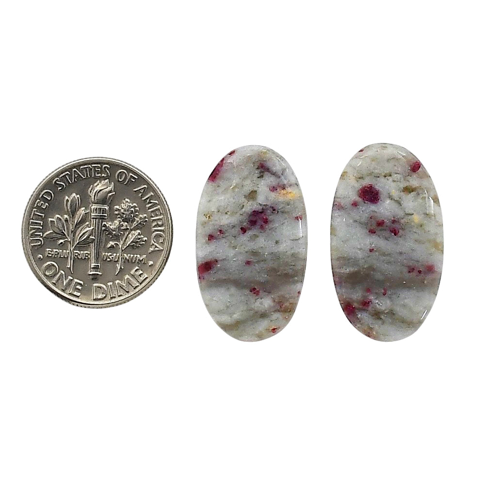 Cinnabar Pair 13.3x23.15x4 mm Oval Shape Polished Gemstone LS51-06758