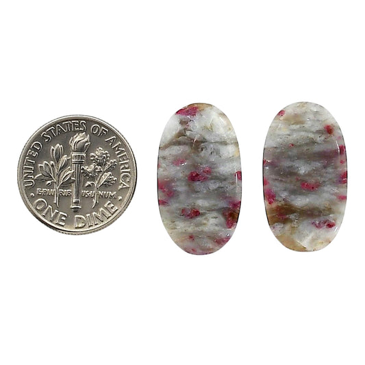 Cinnabar Pair 12.6x22.2x4 mm Oval Shape Polished Gemstone LS51-06759
