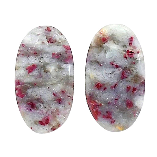 Cinnabar Pair 12.6x22.6x4 mm Oval Shape Polished Gemstone LS51-06760