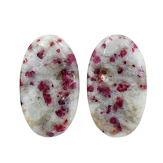 Cinnabar Pair 13.5x23.2x4 mm Oval Shape Polished Gemstone LS51-06761