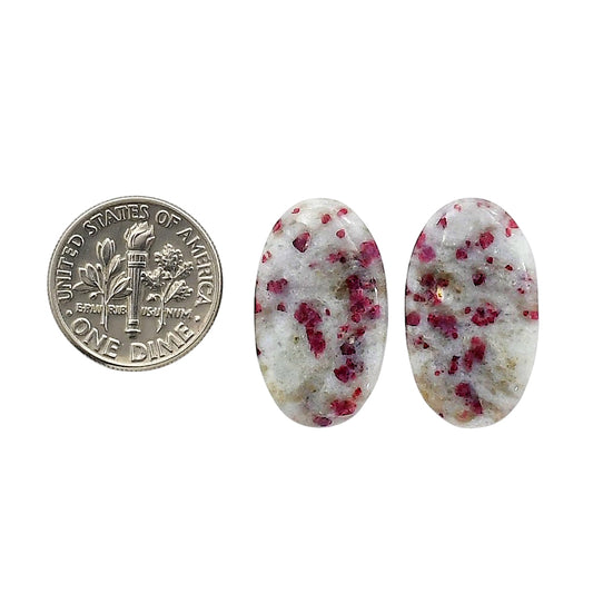 Cinnabar Pair 13.5x23.2x4 mm Oval Shape Polished Gemstone LS51-06761