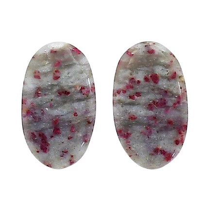 Cinnabar Pair 13x21.9x3.7 mm Oval Shape Polished Gemstone LS51-06762