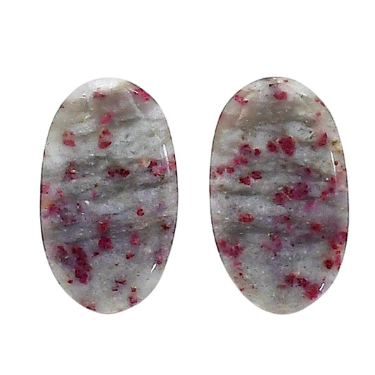 Cinnabar Pair 13x21.9x3.7 mm Oval Shape Polished Gemstone LS51-06762
