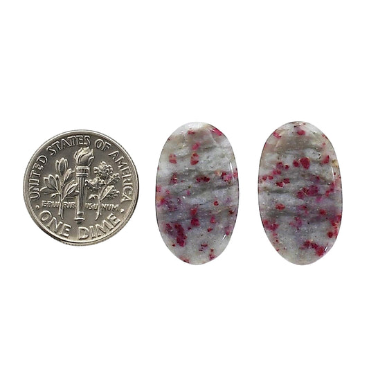Cinnabar Pair 13x21.9x3.7 mm Oval Shape Polished Gemstone LS51-06762