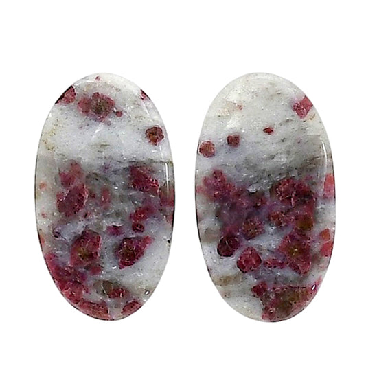 Cinnabar Pair 13.5x23.8x4 mm Oval Shape Polished Gemstone LS51-06763