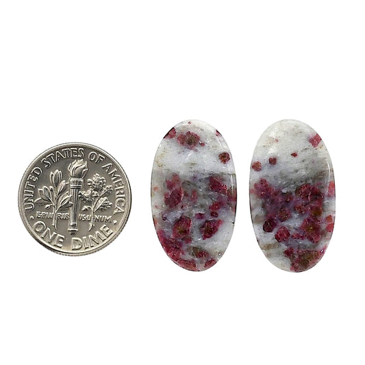 Cinnabar Pair 13.5x23.8x4 mm Oval Shape Polished Gemstone LS51-06763