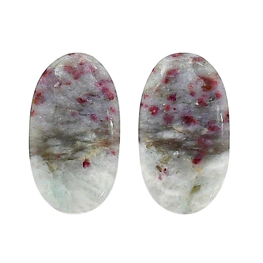 Cinnabar Pair 13.1x23.2x4.5 mm Oval Shape Polished Gemstone LS51-06764