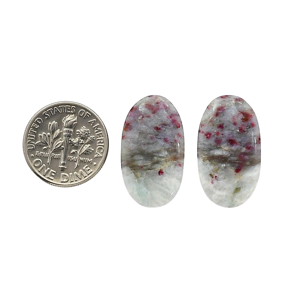 Cinnabar Pair 13.1x23.2x4.5 mm Oval Shape Polished Gemstone LS51-06764