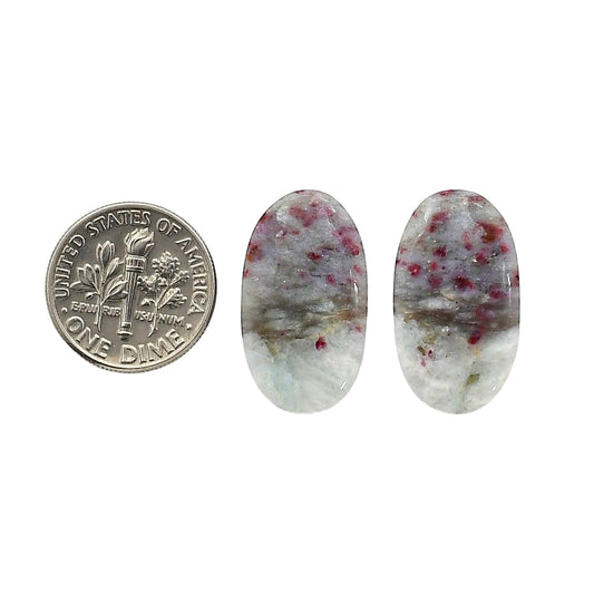 Cinnabar Pair 13.1x23.2x4.5 mm Oval Shape Polished Gemstone LS51-06764