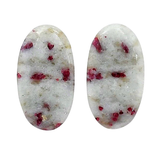 Cinnabar Pair 12.6x23x4 mm Oval Shape Polished Gemstone LS51-06765