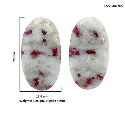 Cinnabar Pair 12.6x23x4 mm Oval Shape Polished Gemstone LS51-06765