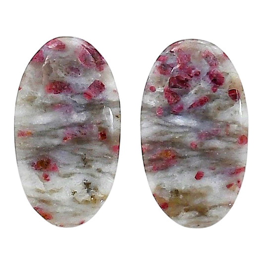 Cinnabar Pair 14.5x25.5x4.3 mm Oval Shape Polished Gemstone LS51-06766