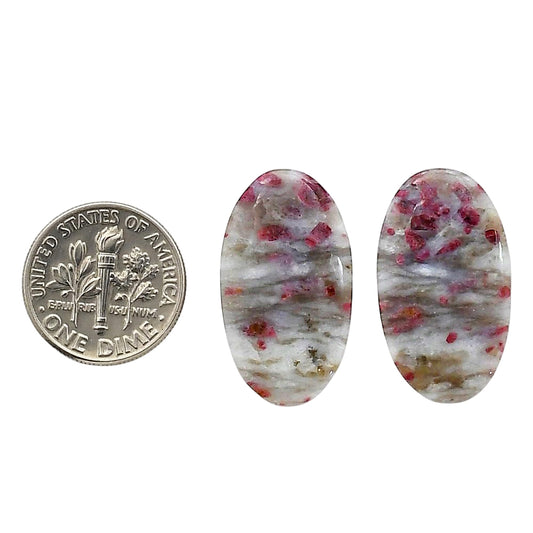 Cinnabar Pair 14.5x25.5x4.3 mm Oval Shape Polished Gemstone LS51-06766